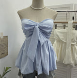 Real Shooting Pure Lust Wind Hanging Neck Tie With Chest Vest With Chest Skirt Swing Thin Wrapped Chest Sleeveless Top 9131