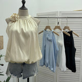 Real Shooting French Gold Wind Hanging Shoulder Waistcoat Woman Design Feel Sleeveless Bud Top Loose Shirt 1170