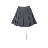 Pict Girl Gray Suit Half-Dress Woman High Waist Thin A Word Small Short Skirt Belt 8506