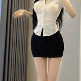 The Waist-Repair Shirt 2025 New Hot Girls Wear A Pure-Want-Style Tight-Up Dress JK Uniform Two Sets