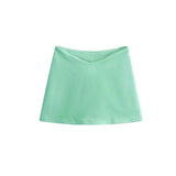 Thai-Style Vintage Babes Luy V-Shaped Design Kitted Short Skirt Woman With Seat Pants Tidive Short Skirt Summer