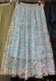 Heavy Industry Embroidery Net Yarn Half-Dress Women's Autumn 2025 New Medium-Changed Embroidery Dress Grand Embroidery Dress