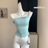 Net Red Anchor Concert Private Dress Design Sense Of Niche Word-Collar Temperament Kinky Top Female Pure Lust Atmosphere Tide