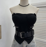 Real Shoot Spice Girl Wearing Chest Pad Sling Belt Belt Short Wrapped Corset 6212