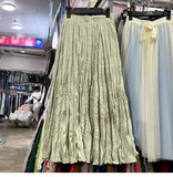 Myoism Folded Half-Dress Woman 2025 Spring And Summer New Big Swing Long Dress Simple Lazy Feeling 100 Folds Skirt