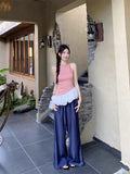 New Niche T-Shirt Tidly Sleeveless Top Design Sense Of Irregular Splicing Slings Vest Women's Clothing Early Spring