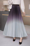 2025 New High-End Women's Dress Gradient Half-Dress Skirt Women's Long Dress High Waist Lengthened Version Of The 100-Folded Skirt