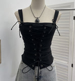 Real Shoot Spice Girls With Slings Vest Fake Two Wearing Rope Straps Tight Short-Sleeved Blouse 8139