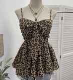 Real Shooting Wave Point Sling Sling Vest With Chest Cushion Wearing Rope Strapted Bow Skirt Swollen Belly Thin Sleeveless Top 9357