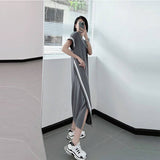 Fat Mm2025 New European Version Of The Design Feel The Fork Dress Size 300 Pounds Of Loose Thin Dress Summer