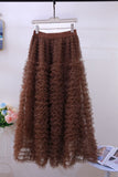 Real Shooting Autumn And Winter New 2025 Korean Original Heavy Industry Thousand Layer Wooden Ear Cake Skirt Beautiful Long Pony Dress