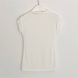 High Elastic Half-Neck Sleeveless Vest Tight Body Slim Outside Wearing Conch-Colored Bottom Shirt Woman Summer Spring