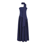 2025 New Women's Sleeveless Waist-Less Collar After Tied Belt Waist-Meared Tector Dress Dress Dress Women