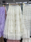 Heavy Industry Nail Pearl Cake Dress Net Yarn Half-Dress Woman 2025 New Super Fairy Long Mid-Rise Ponpong Dress