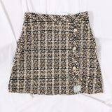 Vintage Coarse Flowers, High Waist Slim Half-Dress Autumn And Winter Irregular Opening Single-Dbutton Bag A Short Skirt 88881