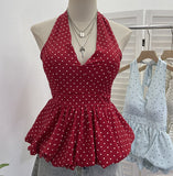 2026 Summer New Women's Pop Point Deep V Sexy Collared With Chest Pad Sling Vest 9336