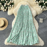 Sweet Literary And Artistic Small Fresh Broken Flowers Half-Dress Girl Spring And Summer 2026 New High-Waist A Word Loose Big Swing Skirt
