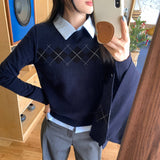 Ringge Scarf With Two Sets Of Women's Winter 2025 New Small College Wind Knitted Bottom Shirt Top
