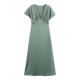 2025 Spring And Summer New Women's Fashion Temperament Casual Silk-Sense Silk-Sense Dress 2330399
