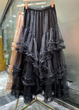 Heavy Industry Lace Splicing Mesh Dress Dress Women 2025 New A-Shaped Yarn Dress Sweet Princess Ponpong Cake Dress