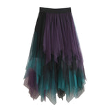 2025 New High-Rise Thin Multi-Layer Irregular Mesh Splicing Cake Skirt In The Long Half Skirt Women's Skirt
