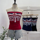 Real Picts Picts Letter Print With Chest Pads Tective Brae Girl Body Sexy Sleeveless Short Top 1586