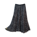 French Fashion Texture Leopard Print Yarn Skirt Women Autumn 2025 Niche High-Waist A Word Loose Big Swing Skirt