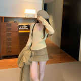 High-Level Sense V-Neck With Long-Sleeved Knitted Bottom Shirt Women's Autumn 2025 New Korean Atmosphere Sense Early Autumn Top