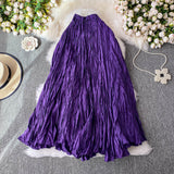 Design Sense Of Irregular Folding High Waist Half-Dress Woman 2025 Summer New Set Of Meat Display Skinny Swing Dress