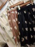 Early Spring Net Yarn Dress Love Print Fairy Dress Casual Hundred Fold Skirt Skirt Large Skirt A Skirt Long