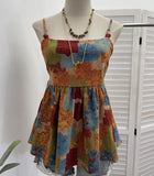 Real Shooting Holiday Style Oil Painting Print Small Sling Vest Woman 2026 Summer Hottie Sleeveless Top 1220
