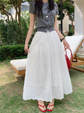 Heavy Industry Hollow Embroidery Big Swing Dress Women's Spring 2026 New High-Waist A Word Loose Fashion Skirt