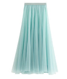 Big Swing Net Dress 2025 Autumn And Winter New Female A Word 20 Pieces Of Splicing Yarn Skirt In The Long Skirt Skirt Umbrella Skirt