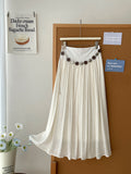 French Retro-Screative Ice Silk Cotton 100-Folded Dress Woman Sha Bohemia Beach Holiday Style A Skirt