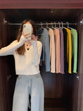 Korean Knitted Cardigan Women's Autumn And Winter New Body-Repair Niche Design With A Short Bottom Long-Sleeved Top Coat