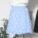 Three-Dimensional Rose Flower Half Skirt Fluffy Skirt Tight High Waist Thin A Short Skirt Woman 9099