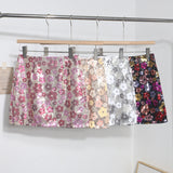 French Heavy Industry Lighting Flowers A-Word Skirt High Waist Thin Ass Anti-Light Short Skirt Women 8158