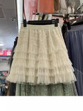 Layers Of Mesh Dress Women 2025 Summer New Tight Waist High Waist Thin Cake Skirt A Word Fluffy Skirt