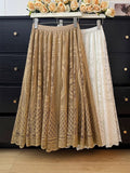 Lace Hook Hollow Half-Dress Woman Autumn High Waist Hanging Feeling Loose Folds Long Umbrella Skirt