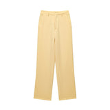 Spring 2025 New Women's Collar Short-Sleeved Short Coat Straight Trousers 8491053 8491054