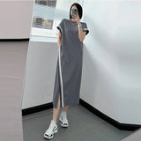 Fat Mm2025 New European Version Of The Design Feel The Fork Dress Size 300 Pounds Of Loose Thin Dress Summer
