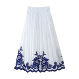 2025 Summer New Women's Fashion Embroidered Shirt + Half-Dress Suit
