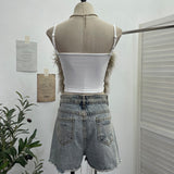 Real Shot Of Hairy Atmosphere With A Smear Chest Vest With A Short-Term Adjustable Strap Sleeveless Top 2801
