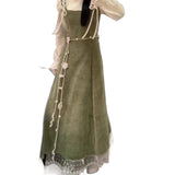 Set Women 2025 Autumn And Winter Han Series Age-Old Long-Sleeved Bottom Shirt Top Cover To Collect Waist Thin Back With Dress Two Sets