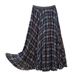 Korean Version Of The Retro Temperament Lattice Half-Dress Woman Autumn 2025 High-Waisted Folding Loose Umbrella Skirt
