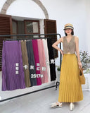 New 100-Fold Skirt Mid-Long Umbrella Skirt Wave Folding Skirt High Waist-High Body Dress