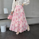 Korean New French Style Wears Advanced Temperament To Reduce The Age To Show Thin Purple Broken Flower Skirt