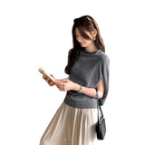 Unique Beautiful Bat Sleeve Shawl Knitted Women's 2025 Summer New Loose Lazy Style Temperament Cloak Top