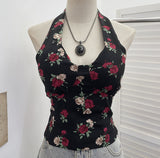 Real-Pat On-Tlap Sling Sling Sleeve Sleeveless Coat With Chest Pad Crumb Lace Hanging Back Sleeveless Top 9263