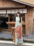 Island Vacation Relaxation Temperament Suit Female Tie Hanging Neck Sling Yunnan Dali Tourism Photo Skirt